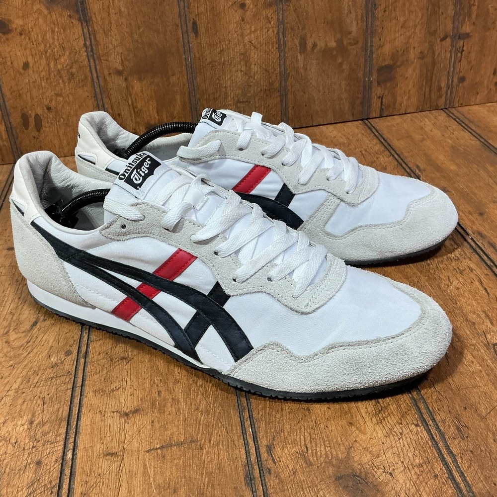 Onitsuka Tiger Serrano Nylon Suede Sneakers Mens Size US 12 White Red Blue ASICS